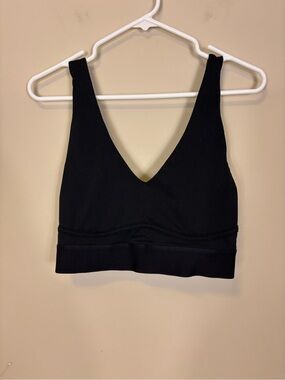 Fabletics Black V-Neck Sports Bra Unlined Medium